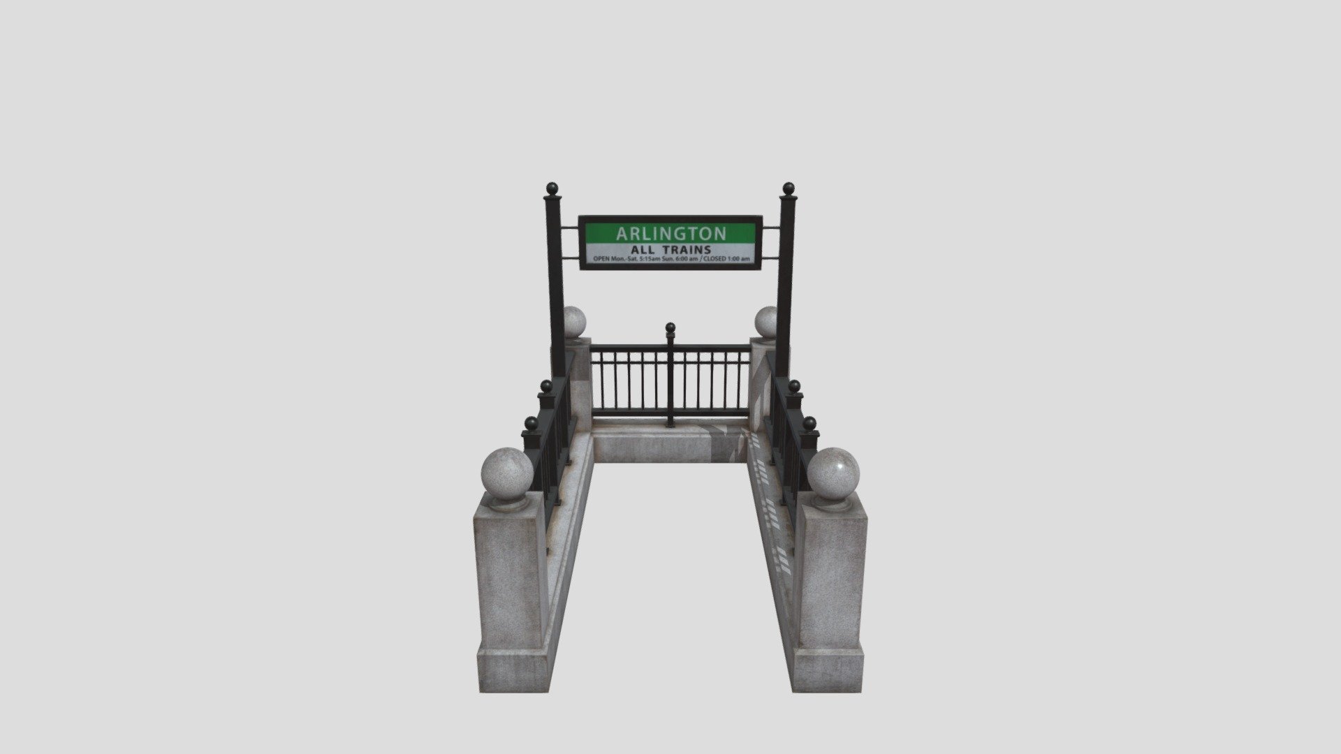 Professional, high quality 3d model of subway entrance ready to use in your visualizations with textures and materials included 3d model