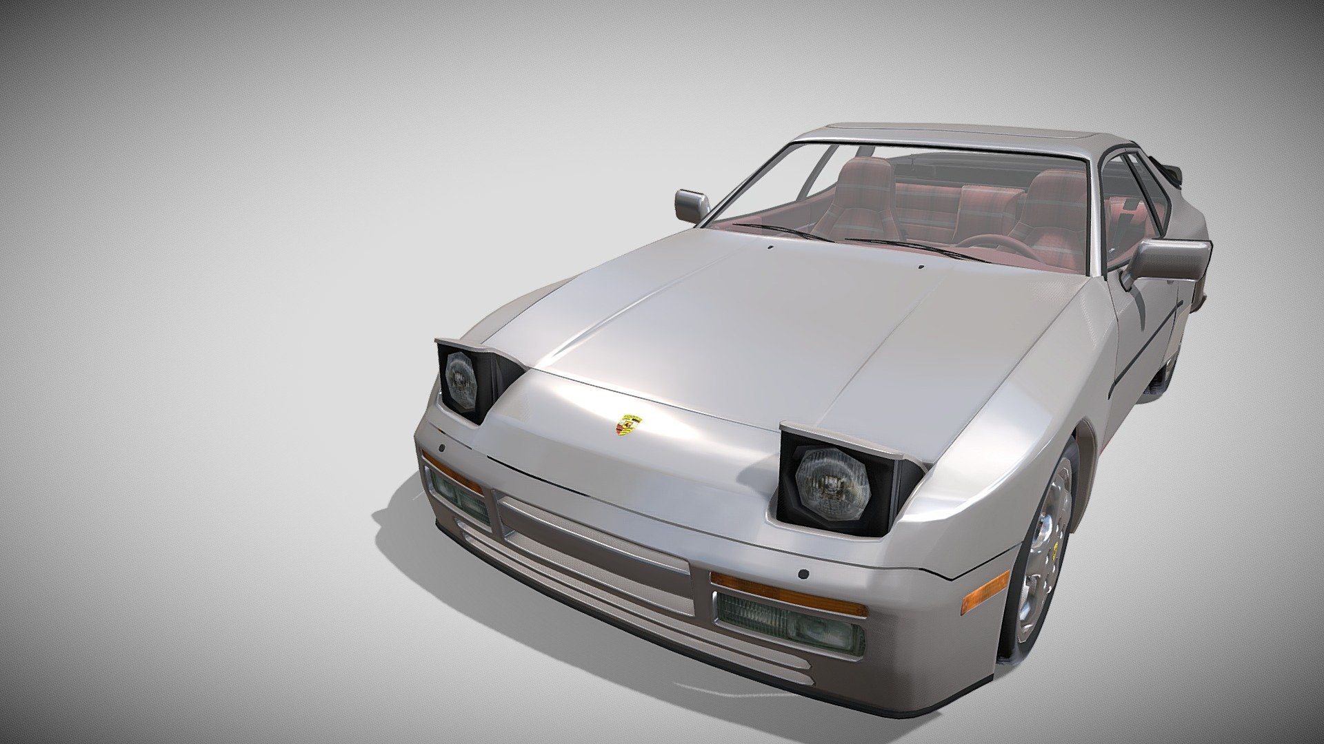 A very accurate model of a Porsche 944 Turbo S with a HIGHLY DETAILED INTERIOR MODELED.

The model comes in five formats:
-.blend, rendered with cycles, as seen in the images;
-.obj, with materials applied and textures;
-.dae, with materials applied and textures;
-.fbx, with materials applied and textures;
-.stl, ready to print in 3D;

This 3d model was originally created in Blender 2.76 and rendered with Cycles.
The model has materials applied in all formats, and are ready to import and render.
The model is built strictly out of quads and is subdivisable:

It comes in separate parts, named correctly for the sake of convenience.

For any problems please feel free to contact me.

Don't forget to rate and enjoy! - Porsche 944 Turbo S with interior rev - Buy Royalty Free 3D model by dragosburian 3d model