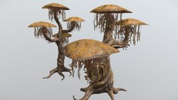 Alien Fantasy Mushroom Trees Plants trees, forest, grass, plants, mushroom, strange, alien, jungle, fantasy