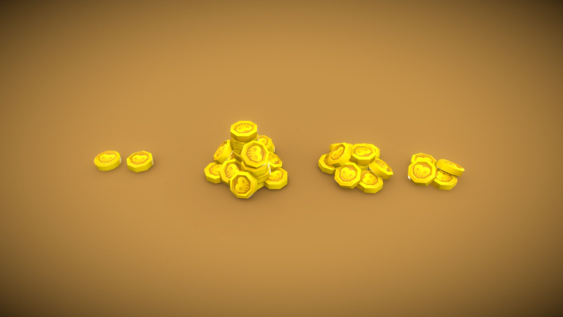 Coin pile. Collectible items for the Tombstar game 3d model