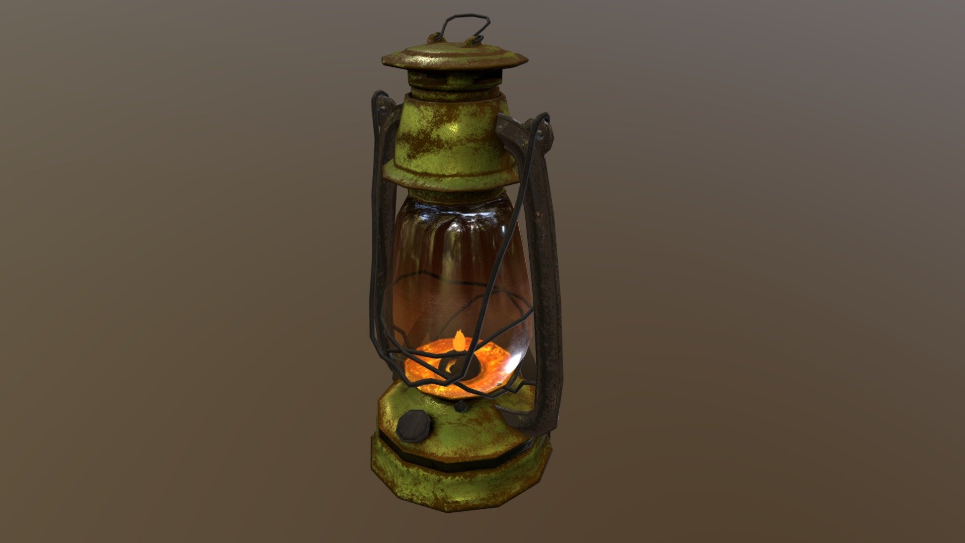 Green Low-Poly Kerosene Lamp made on Blender 2.91 and rendered with cycles - Low-poly kerosene lamp - 3D model by dresouza3d 3d model