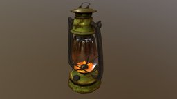 Low-poly kerosene lamp