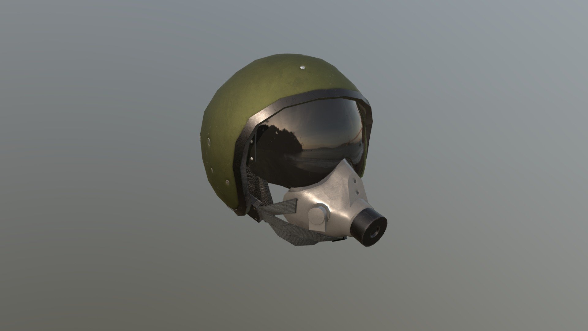 Low-poly 3D-model of the pilot's helmet - Flight helmet - 3D model by jelly_gecko 3d model