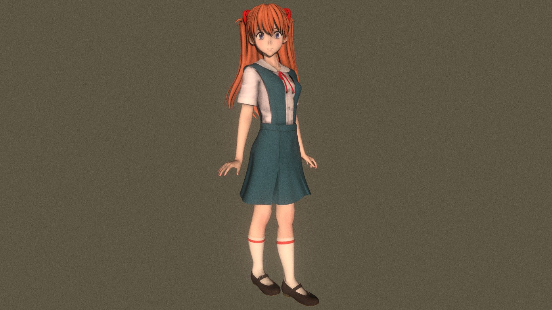 Posed model of anime girl Asuka Langley Soryu (Neon Genesis Evangelion).

This product include .FBX (ver. 7200) and .MAX (ver. 2010) files.

Rigged version: https://sketchfab.com/3d-models/t-pose-rigged-model-of-asuka-langley-soryu-d1300b98643149c98a175f61ab6c8bed

I support convert this 3D model to various file formats: 3DS; AI; ASE; DAE; DWF; DWG; DXF; FLT; HTR; IGS; M3G; MQO; OBJ; SAT; STL; W3D; WRL; X.

You can buy all of my models in one pack to save cost: https://sketchfab.com/3d-models/all-of-my-anime-girls-c5a56156994e4193b9e8fa21a3b8360b

And I can make commission models.

If you have any questions, please leave a comment or contact me via my email 3d.eden.project@gmail.com 3d model