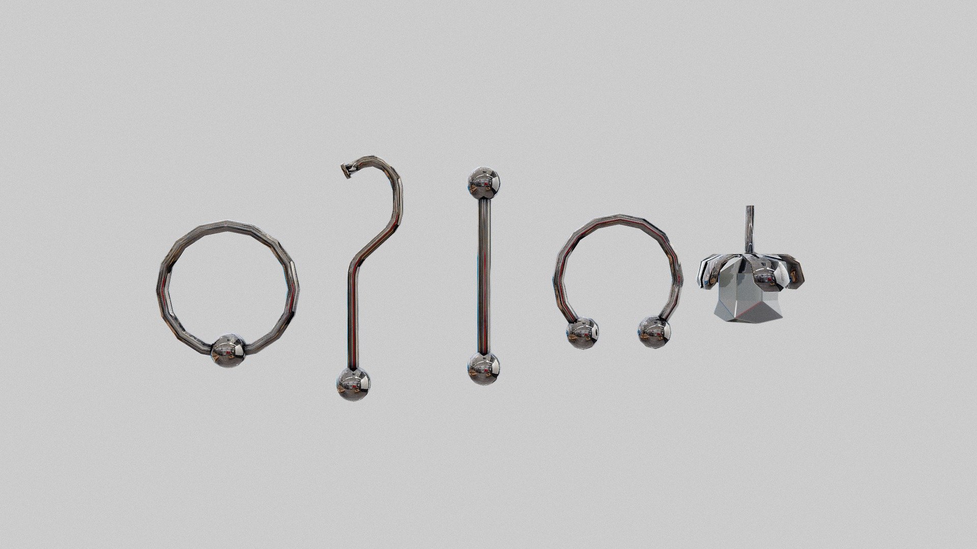 Piercing pack modeled in Blender and textured in Substance Painter.

Includes 4096 x 4096 metallic textures 3d model