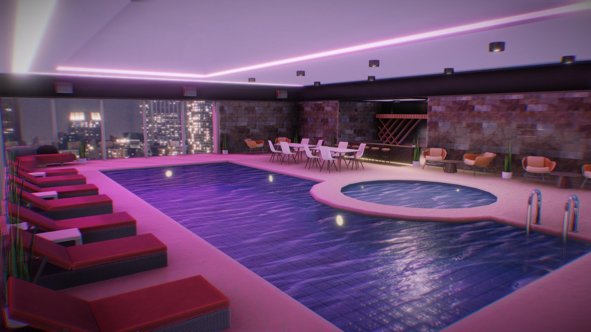 This quarentine shit is making me wish so bad for a pool day. 
No money? No problem! Model your own pool 
This is version 1. may be in the furute i will put some people there and some alcohol bottles and pool toys. idk just an idea lol - Penthouse Pool - 3D model by CohiTrippy 3d model