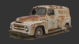 International-Harvester Van (Nelson, NV) truck, van, vintage, retro, wreck, rusty, bus, derelict, photoscan, photogrammetry, vehicle, scan, 3dscan, car, free
