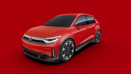 Volkswagen ID. GTI 2024 european, german, transport, vw, compact, volkswagen, hatchback, phototexture, 5-door, all-electric, low-poly, vehicle, lowpoly, car, hot-hatch, small-family-car, idgti