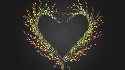 Growing Tree in a shape of Heart tree, biology, heart, growth, shape, valentine, love, branch, foliage, trunk, nature, romance, lines, unfold, unroll, human, leaves