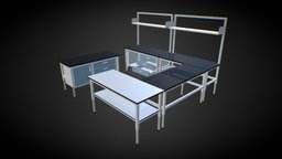 Lab Environment Set #1 lab, furniture, table, props, lowpoly
