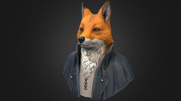 Mr Fox fox, character, model, bust, animal, stylized, stylizedbustchallenge