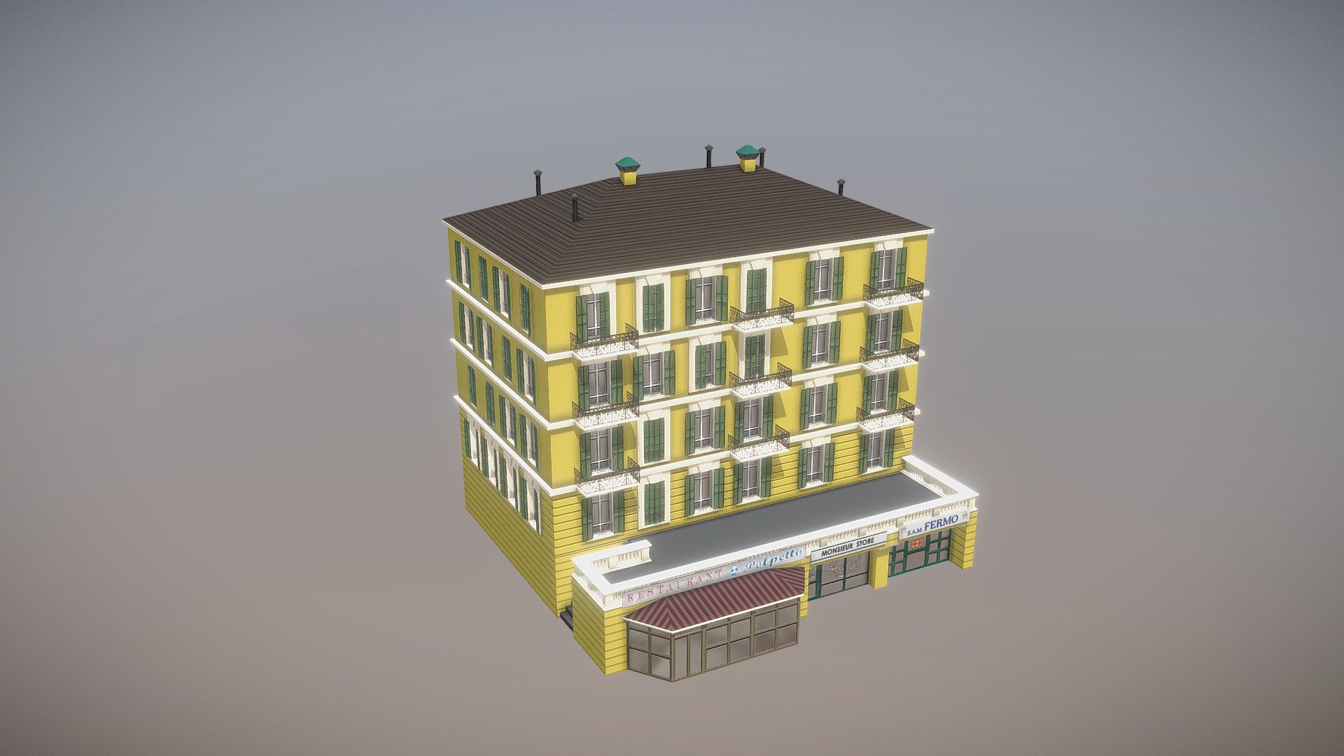 I modeled a random building from Monaco for one unannounced project.
Asset for Cities: Skylines.
Include full complect of maps 3d model