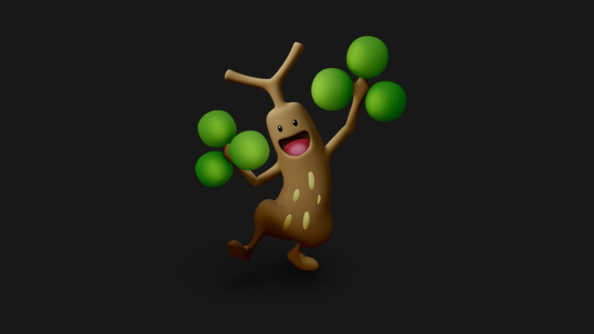 This little Sudovodoo will be my tree for the weekly challenge.
Please note: Might contain traces of stone.

[Sudowoodo sounds kinda wild, in Germany we call it Mogelbaum] ^^'

Model: Blender
Texture: Substance Painter

From Sketchfab Weekly Challenge Prompt


2 - Tree - Pokemon Sudowoodo - Tree - Download Free 3D model by kuayarts 3d model