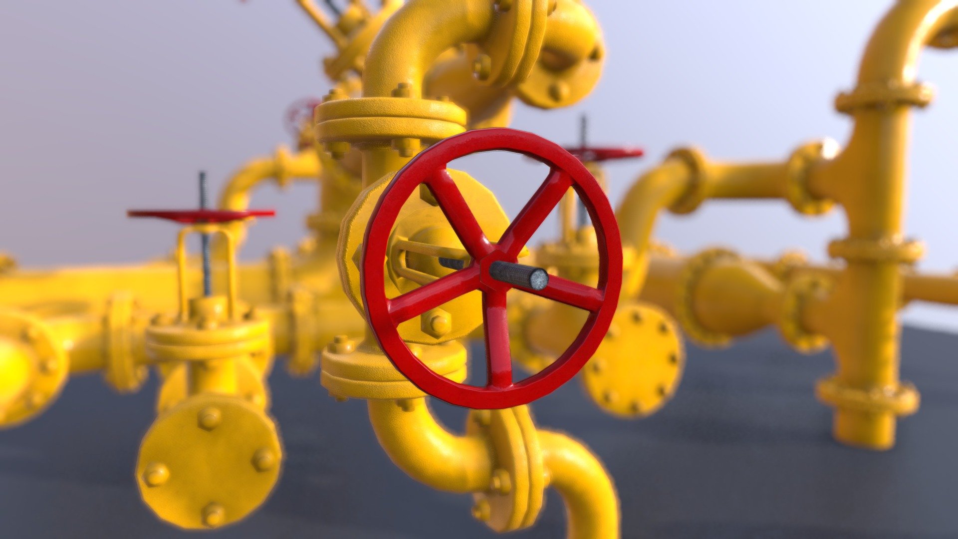 PBR Industrial Pipes / low-poly 3D model - PBR Industrial Pipes - 3D model by de_morgan 3d model