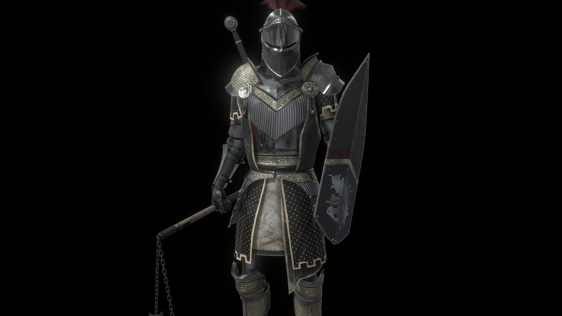 A clothing and armor set designed for my fantasy RPG, Riptide.

40K per armor set fully armed. I'd like to reduce the poly count, and have the embossed markings more symbolic of Ydanian culture, so this design of the Highlander Black Knight is still a work in progress.

Please visit and support my life-long creation, Riptide 3d model
