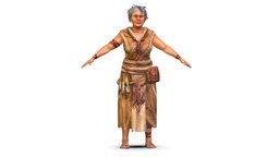 Low Poly model OldWoman Farmer Character leather, white, vest, medieval, women, bag, walker, rustic, worker, shaman, farmer, old, woman, youth, villager, casual, belt, powerful, blonde, peasant, oldwoman, traveler, wear, traveller, juvenile, roba, beggar, oldlady, caucasian, womancharacter, deprived, womenswear, passerby, girl, witch, lady, rogue, blonde-hair, pauper, "ragamuffin"
