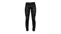 Female Black Jacquard Jeans Pants
