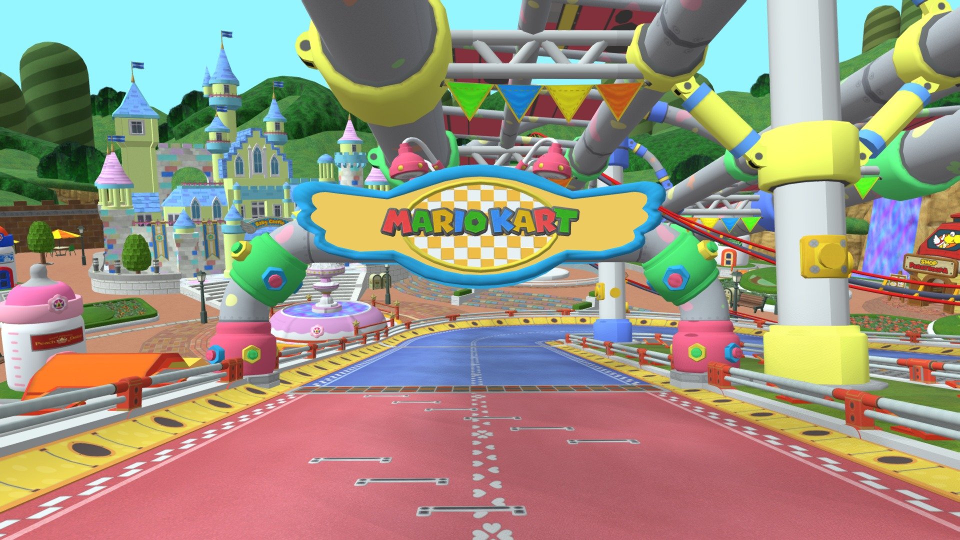 Wii U - Mario Kart 8 - GCN Baby Park - Download Free 3D model by Garu (@Garu.The.Ninja) 3d model