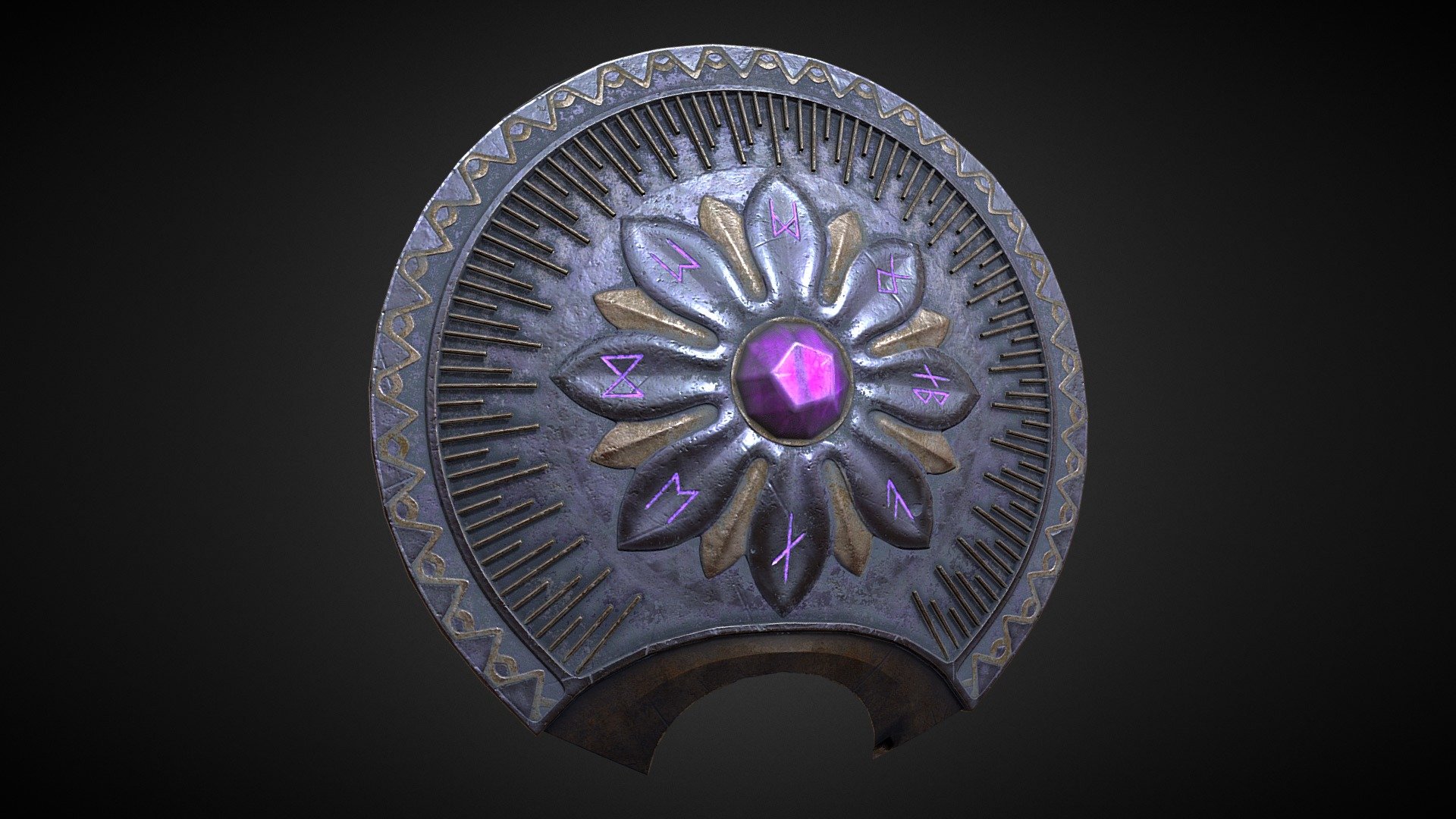 Commissioned by Terrornaut for the Deadlands Mod for Conan Exiles, Unreal texture included. 
Visit their Discord@https://discord.gg/Z5xypB

Another commssion. A greek shield with it's spear rest modified into a guillotine, making it a lethal weapon.

The commissioner speficically ask for viking runes on the shield, indicating this equipment has been smithed and used throughout the edges. The runes spelled &ldquo;Demonbane.