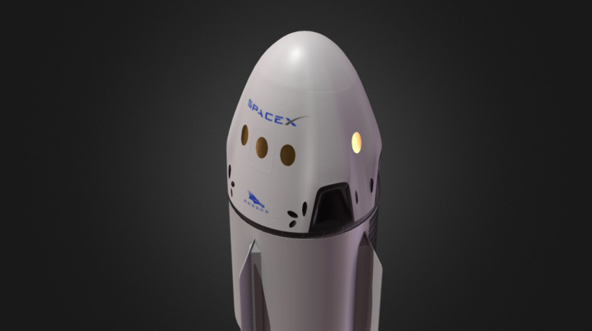 WIP #3 - SpaceX Dragon 2 WIP - 3D model by Forest Katsch (@ForestKatsch) 3d model