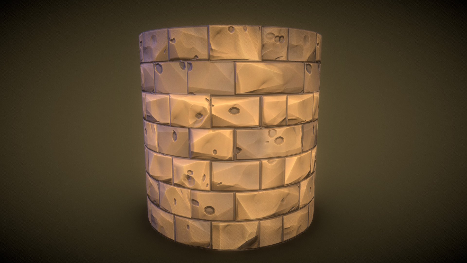 Stylized Brick Fully Procedural texture on Substance Designer - Stylized Brick - 3D model by INFINITO WORK ENT (@infinitowork) 3d model