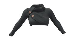 Wrapped Front Turtle Neck Cropped Female Sweater