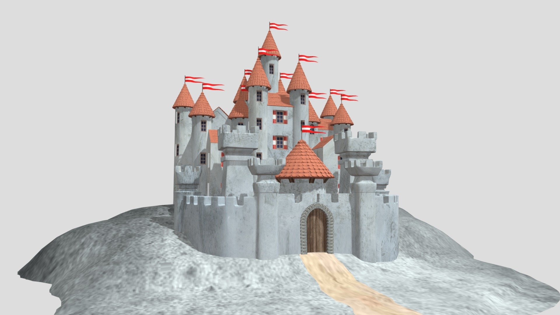 OBJ file tested in Bryce, and DAE file in Poser and DAZ, it works fine, Have Fun! - Castle 06 - Download Free 3D model by gogiart (@agt14032013) 3d model