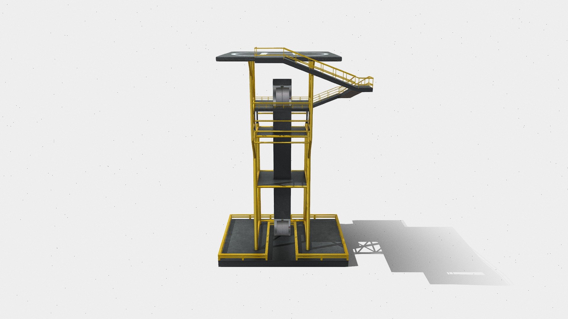 Tower_Helipad - 3D model by Charles Smith (Blitz Mobile Apps) (@BlitzMobileApp) 3d model