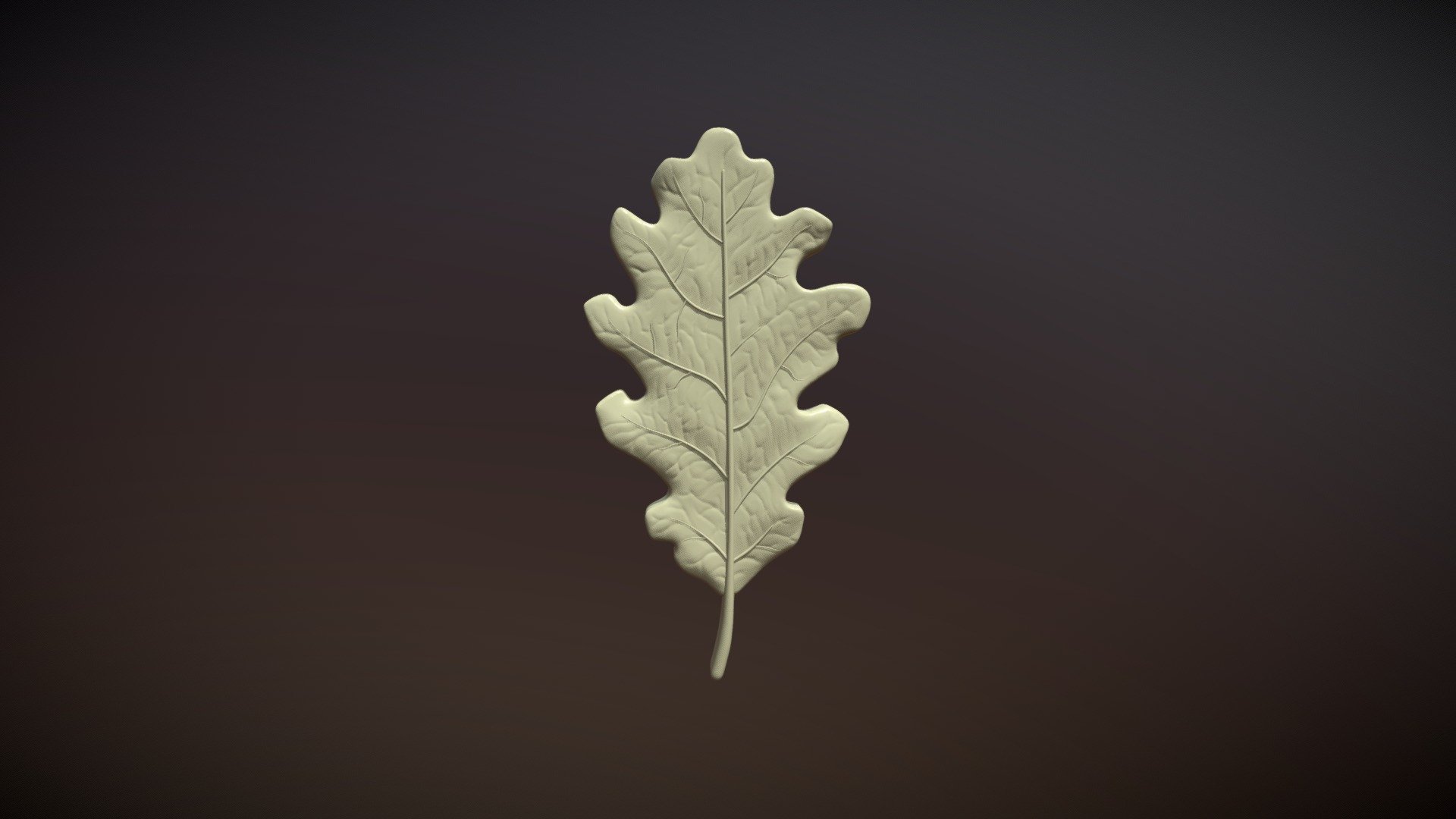 Print ready Oak Leaf.

Measure units are meters, it is about 5 cm in height. 

Mesh is manifold, has no bad contiguous edges.

============================================================

File contains one solid object that consists of 124174 triangular faces.

Available formats: .blend, .fbx, .stl, .obj, .dae.

============================================================

Cycles materials that was used for rendering are available in .blend file 3d model