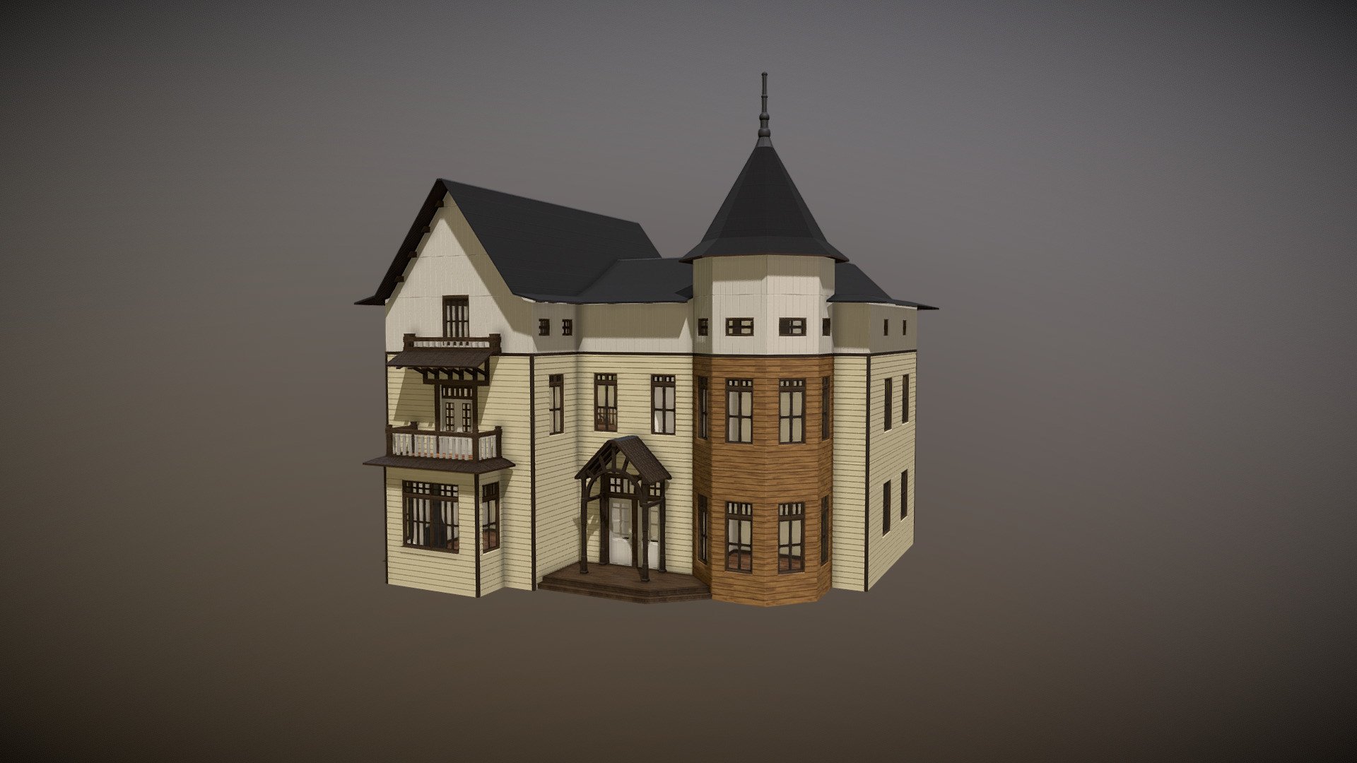 this model is referenced by an old german chalet placed at the south of Chile (Puerto Octay, casa Wulf n° 2)
.
This model isn't the same as original house, and its interior design is very simple.
This model have many textures applied it, but its Uvs wrapping are some kind of messy, the textures are provided by png/jpg format file. All its textures are from &ldquo;procedural baking