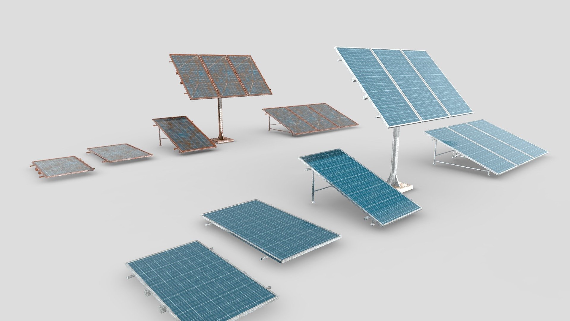 solar panels with clean and dirty textures
original project made in blender
great for close ups
well detailed and in different versions - solar panels with clean and dirty textures - Buy Royalty Free 3D model by topchannel1on1 3d model