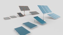 solar panels with clean and dirty textures