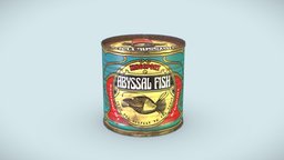 Abyssal fish brass Can food, fish, rust, prop, can, cans, gamedev, abyssal, gameasset