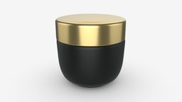 Cosmetics jar mockup 02 body, face, product, care, packaging, lid, beauty, cream, jar, clean, mockup, round, facial, cosmetic, blank, 3d, pbr, design, container, skin