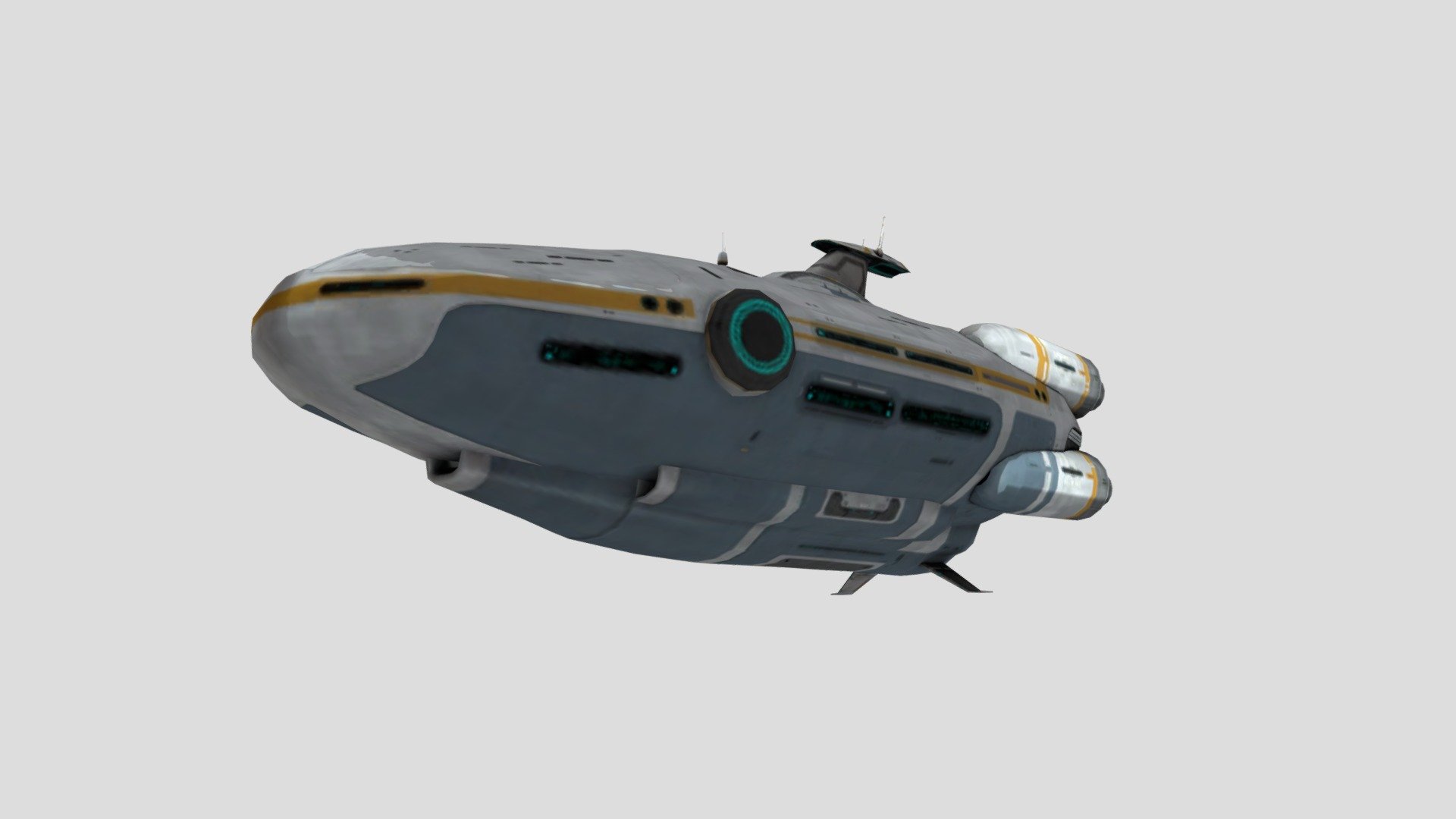 starship_souvenir! this is the souvenir  of the aurora from the game subnautica! i found out how to export all of the textures with it - starship_souvenir - Download Free 3D model by inky_erik 3d model