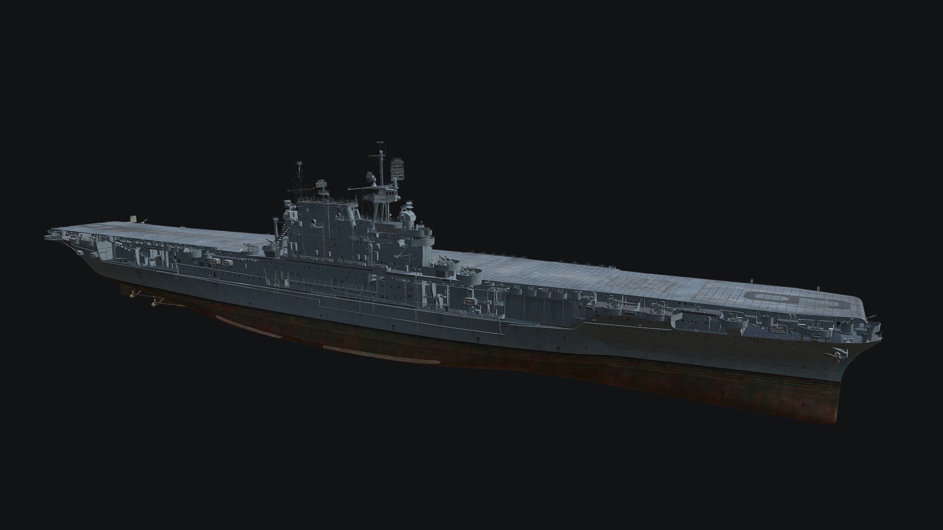 This model was developed by Wargaming for their popular game ‘World of Warships’. Play World of Warships now to send these ships into battle!

Use the following link to start playing!

https://worldofwarships.com/

Enterprise — American promo premium Tier VIII aircraft сarrier.

A Yorktown-class strike aircraft carrier that combined a number of key characteristics typical for this type of ship: a large air group, superbly assembled take-off and landing equipment that allowed it to launch a large number of squadrons, good speed, and powerful AA defenses 3d model