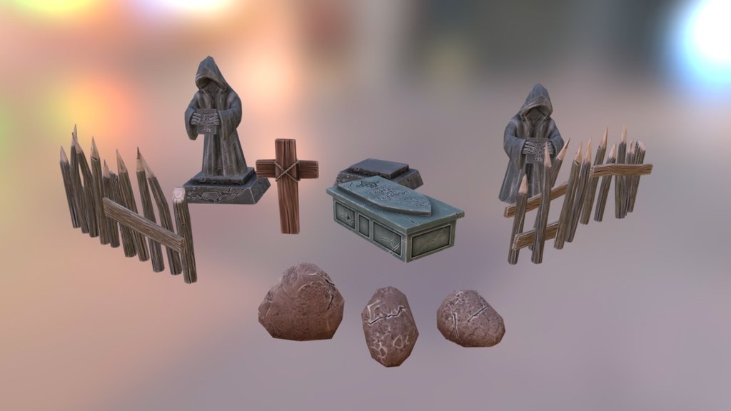 This is first part of the cemetery pack - Cemetery props. Part 01 - 3D model by RicochetWitcher 3d model