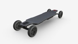 Electric skateboard 02 wheel, transportation, skateboard, skate, electrical, eco, ride, activity, 3d, vehicle, pbr, sport, electric
