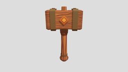 Wood hammer Game asset low Poly
