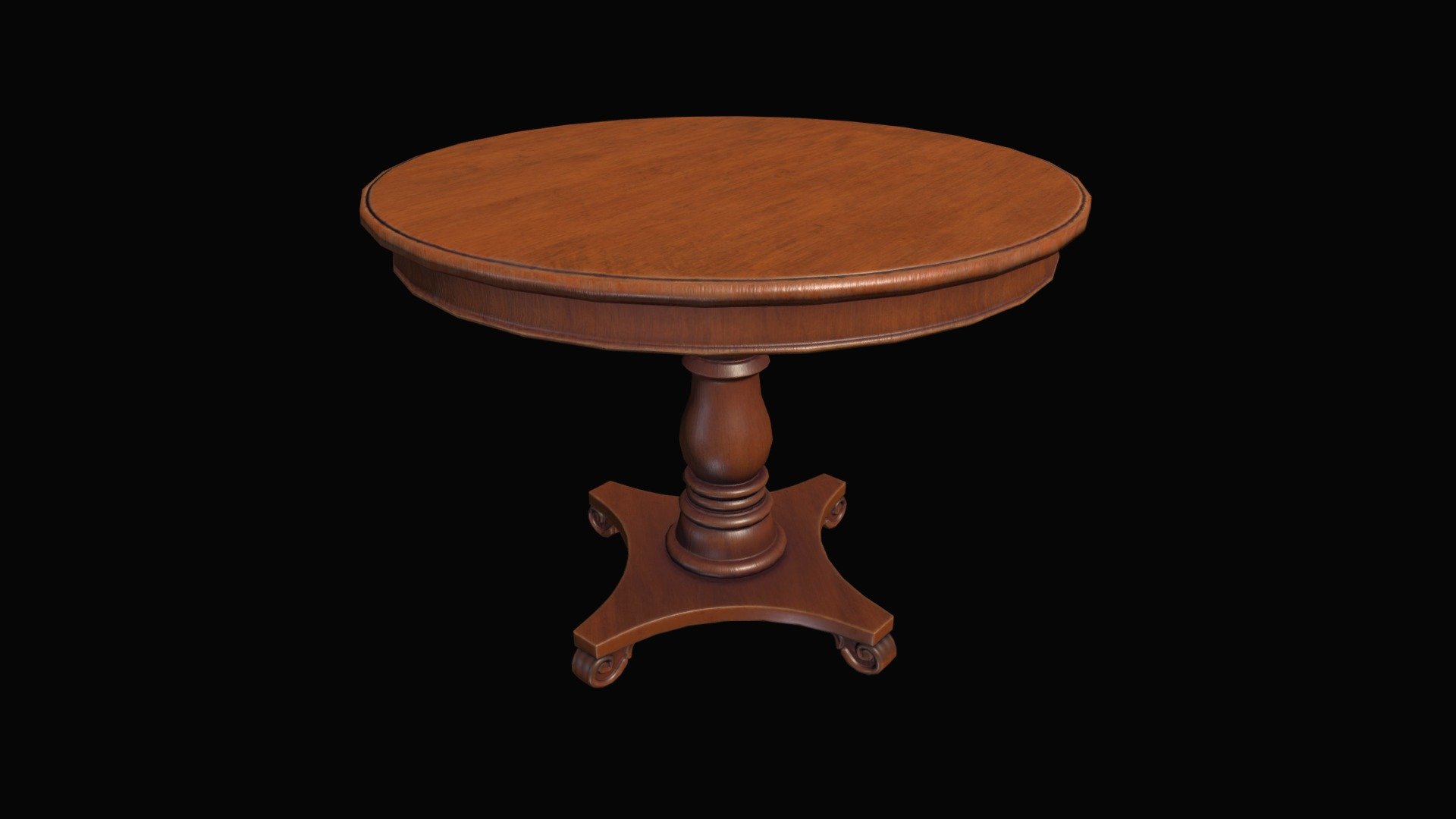 Gameready victorian wooden table 3d model