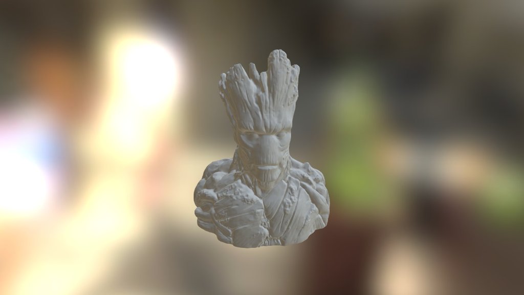 Groot Bust Sculpture - 3D model by FacFox (@michaeledi) 3d model