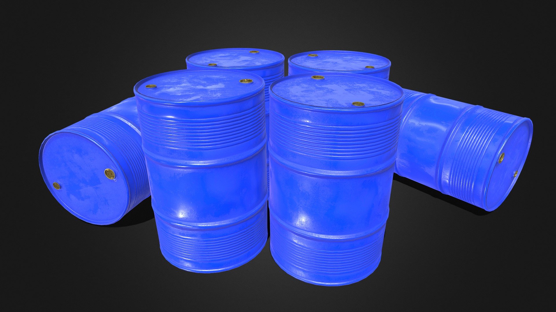 Metal Oil Drum 4K Textures , Game Ready - Game Ready PBR VR Metal Oil Drum Gas Blue - Buy Royalty Free 3D model by polbrainstorm 3d model