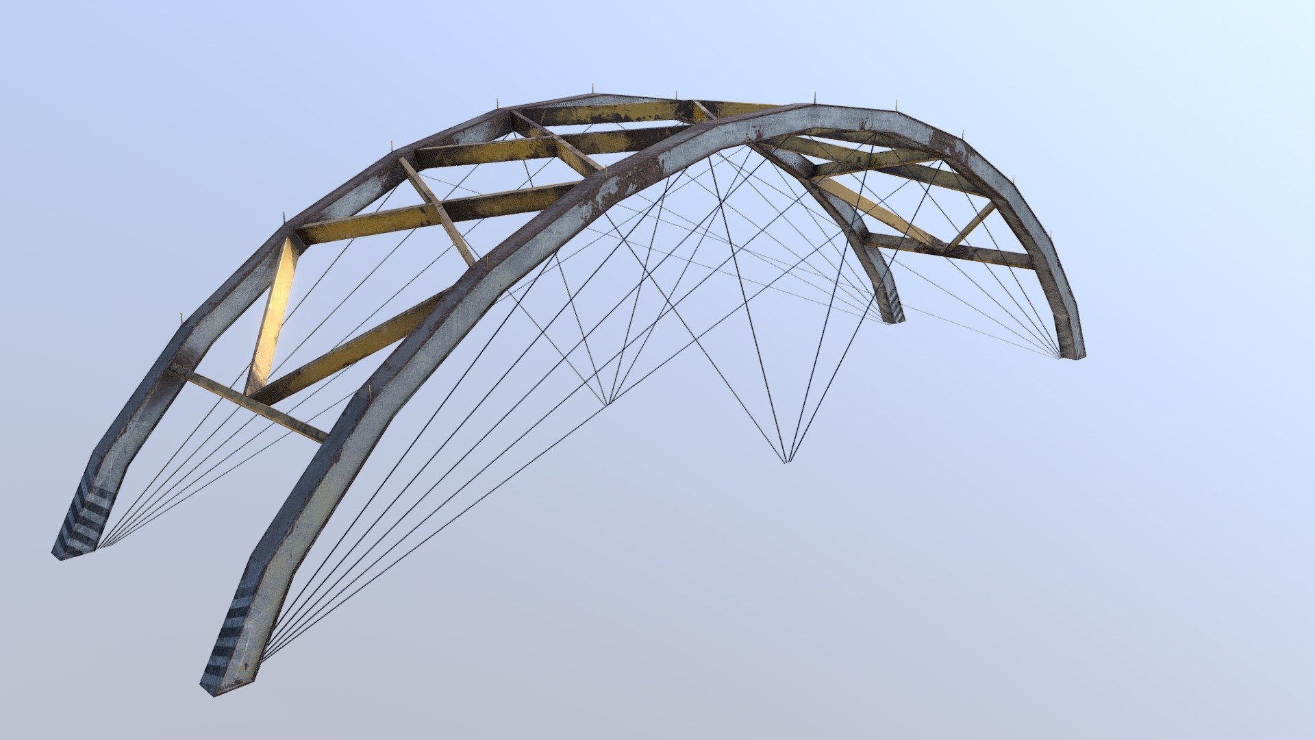 This is an industrial bridge model created for Crowbar's entry in the BridgeVille mapping challenge:
https://runthinkshootlive.com/posts/bridgeville

This is a rather old model and the bridge itself might not be completely realistic in terms of structure, but it was created to satisfy the requirements of the map.

Modeled in 3DS Max, textured in Substance Painter 3d model
