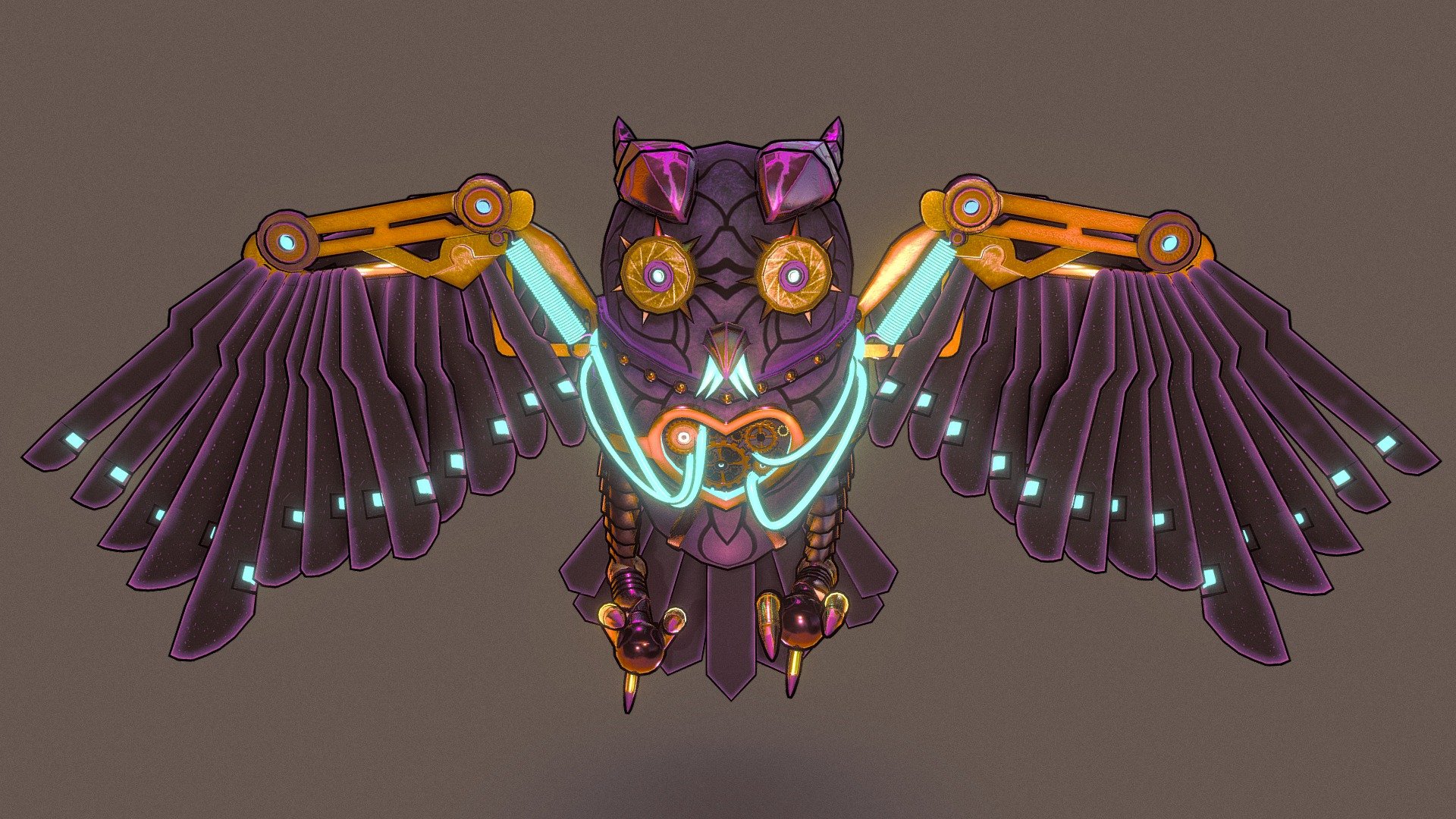 This is kinda upgrade me mecha owl. I create first version when I was just studying, i had no experience and now it was so painful to look at the old UV. So i improved her) Lets just say its mecha Owl 2.0. But much more optimized and different textures) - SteamPunk Owl - Buy Royalty Free 3D model by SatiKudasati 3d model