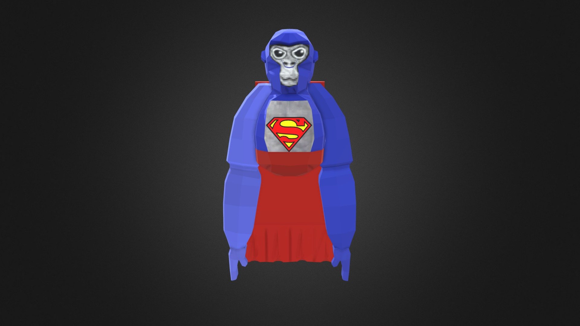 In this file, you will get a
blender Rigged file with an idle animation
FBX
and Textures

Downlaod it here for only 4$

https://www.buymeacoffee.com/nimagin/e/143940

**#superman #gorillatag #gorilla **


gorillatag #gorillatagvr #gorillatag3D #GorillaTag

GorillaTagGame

GorillaTagFun

GorillaTagging

GorillaTagChallenge

GorillaTagCommunity

TagYourGorilla

GorillaTaggers

GorillaTagAdventures

GorillaTaggingTime

SwingAndTag

GorillaTagged

GorillaTagMaster

GorillaTaggedAndItFeelsGood

GorillaTagTeam

GorillaTaggingParty

GorillaTagSquad

GorillaTaggingFun

GorillaTaggingMadness

GorillaTagAddict
Feel free to use these has - Gorilla TAG Superman | 4$ - 3D model by Nofil.Khan 3d model
