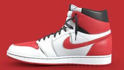 Jordan 1 Retro High OG Heritage shoe, one, style, leather, white, high, fashion, basketball, chicago, running, sneaker, hype, free, sport, download, tumbled