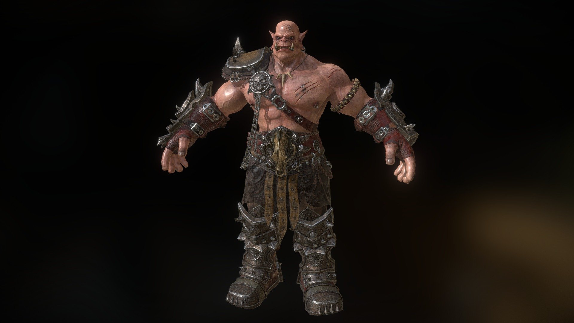 You may find more details here:
https://www.artstation.com/artwork/XZlXw - Warcraft Orc Warrior - 3D model by mikart3d 3d model