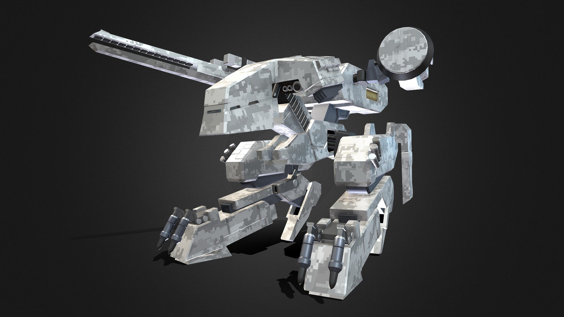 If you’re interested in purchasing any of my models, contact me @ andrewdisaacs@yahoo.com

Metal Gear Rex, as seen in the Metal Gear Solid series.

Made in 3DS Max by myself 3d model