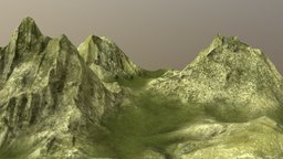 Valley under the Mountains -low poly- scene, landscape, terrain, mount, exterior, hill, valley, ready, mountains, game, pbr, low, poly, environment