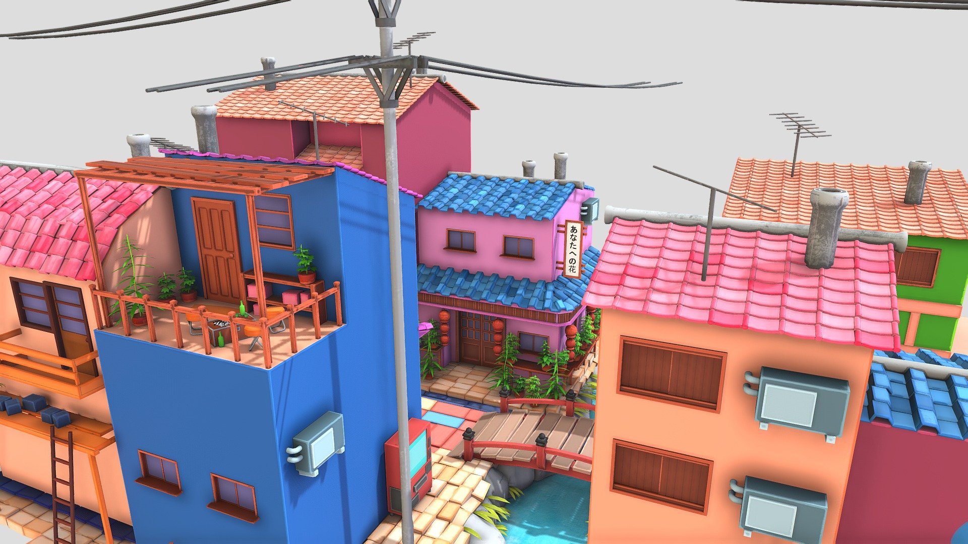 Hi! I made a colorful, stylized street in a Japanese town. Feel free to give me some feedback, I’d love to know what others think about my work 3d model